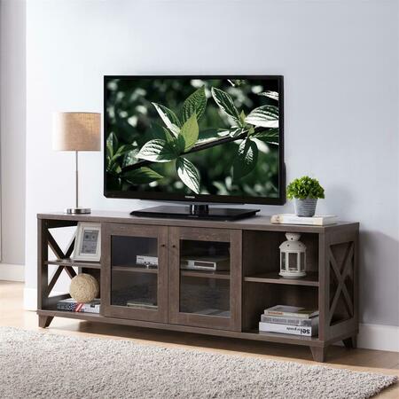 HOMEROOTS Modern Rustic Walnut Oak TV Console Cabinet 401250